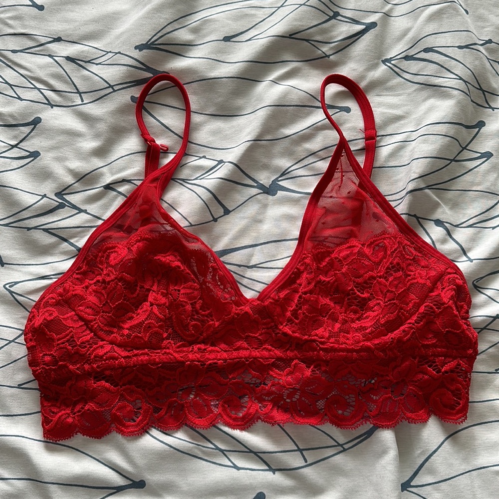 Bootay Bag Red Lace Bralette, size medium